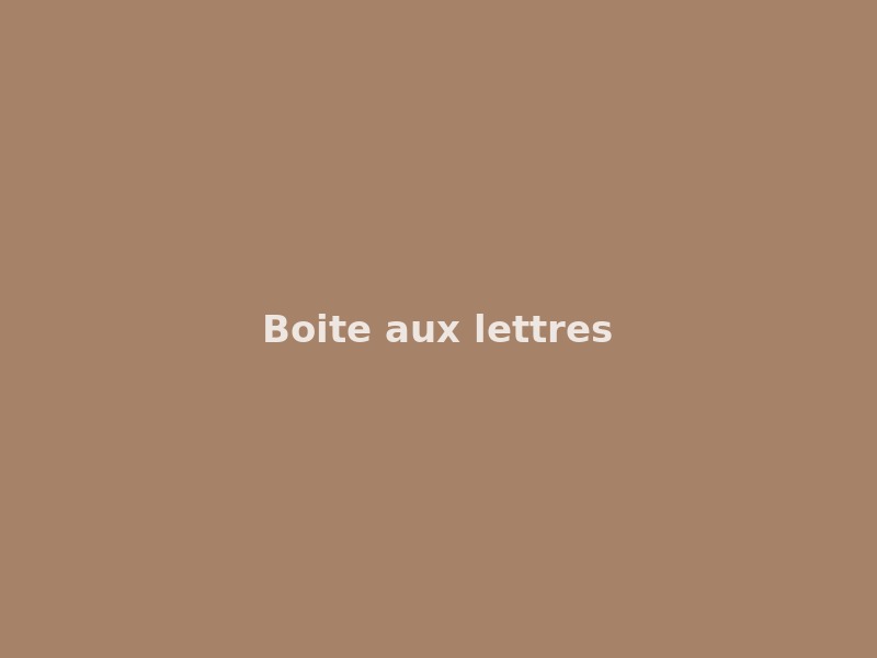 Boîte aux lettres — Plaquette nom de famille